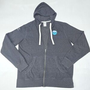 District Supersoft Ocean Embroidered Charcoal Grey Full Zip Hoodie Medium Comfy
